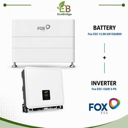 Fox ESS 13.98 kWh Battery + 15 kW Three-Phase Hybrid Inverter