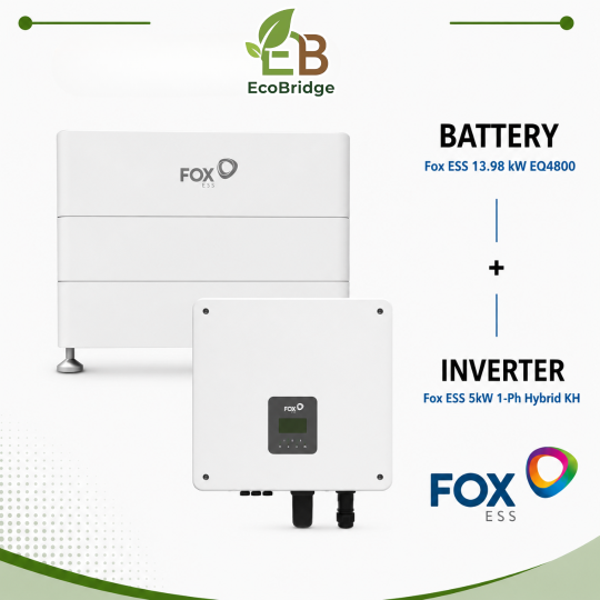 Fox ESS 13.98 kWh Battery + 5 kW Single-Phase Hybrid Inverter