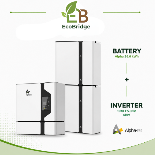 Alpha ESS 26.6kWh Battery with SMILE5-INV 5kW Hybrid Inverter