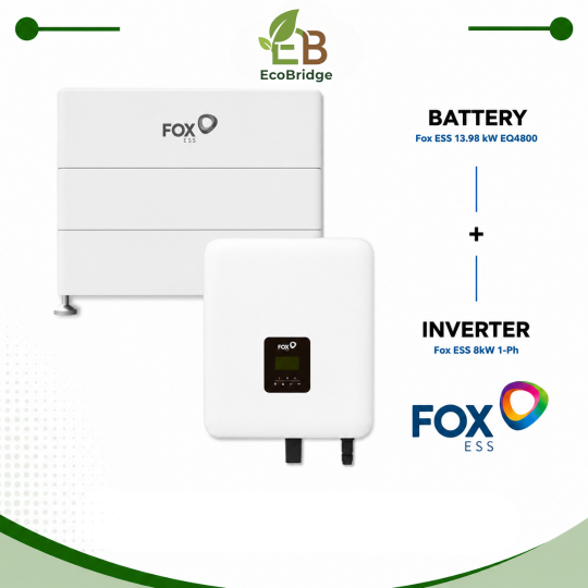 Fox ESS 13.98 kWh Battery + 8 kW Single-Phase Hybrid Inverter