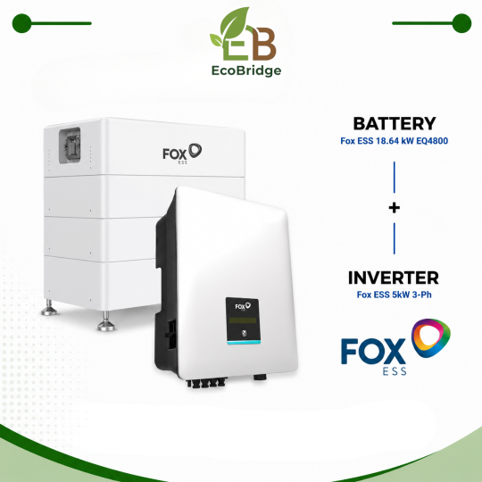 Fox ESS 18.64 kWh Battery + 5 kW Three-Phase Hybrid Inverter