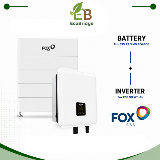 Fox ESS 23.3 kWh Battery + 10 kW Single-Phase Hybrid Inverter