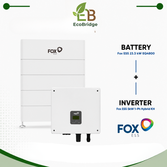 Fox ESS 23.3 kWh Battery + 5 kW Single-Phase Hybrid Inverter