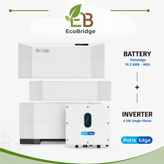 PotisEdge 19.2 kWh Battery + 6 kW Single-Phase Hybrid Inverter