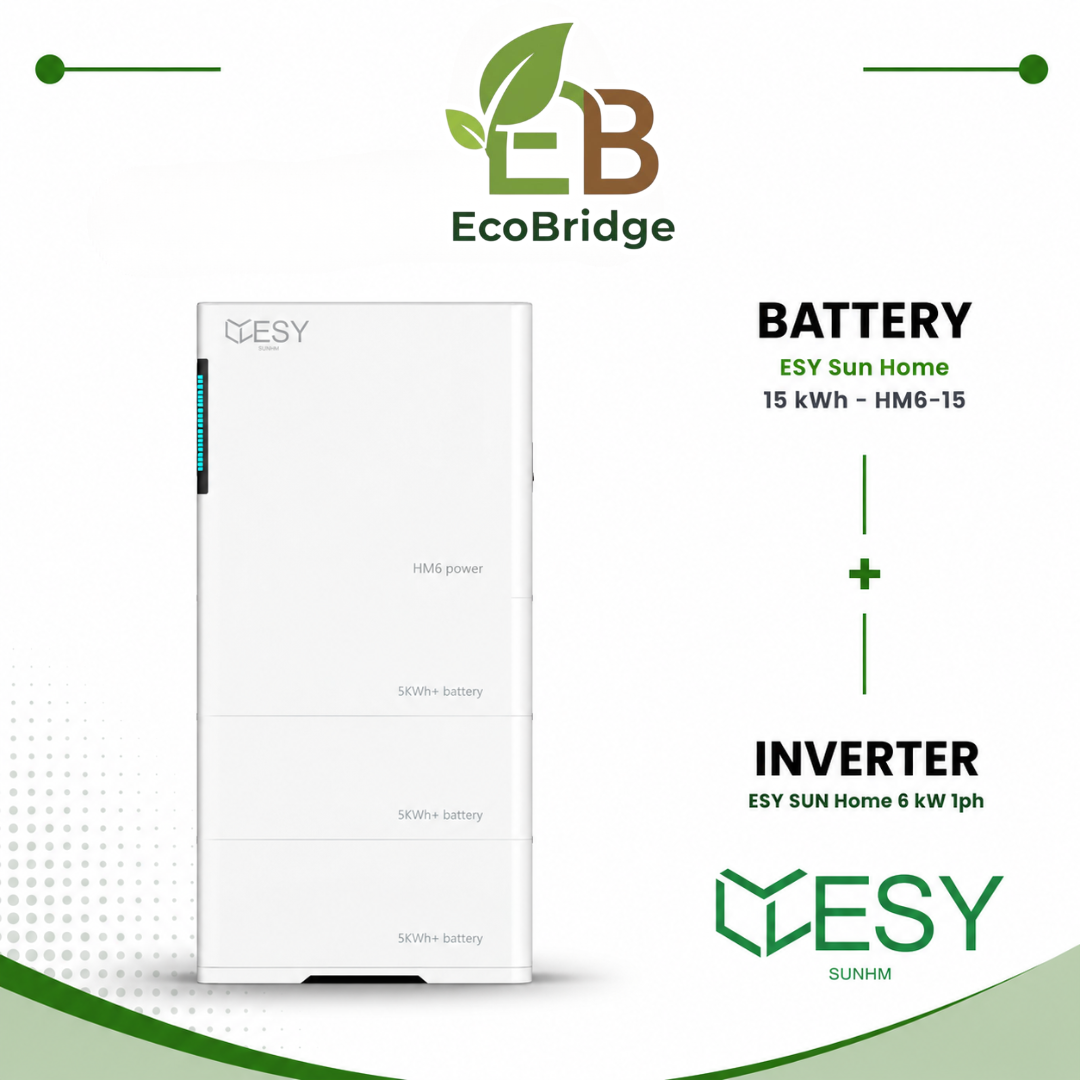 ESY Sun Home 15 kWh Battery + 6 kW Single-Phase Hybrid Inverter & Smart Meter Included