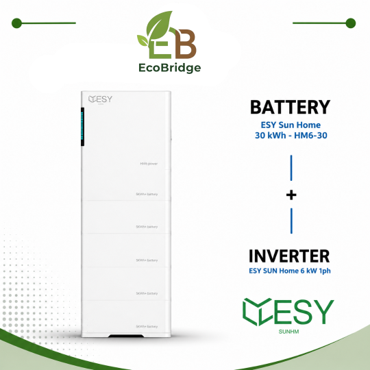 ESY Sun Home 30 kWh Battery + 6 kW Single-Phase Hybrid Inverter