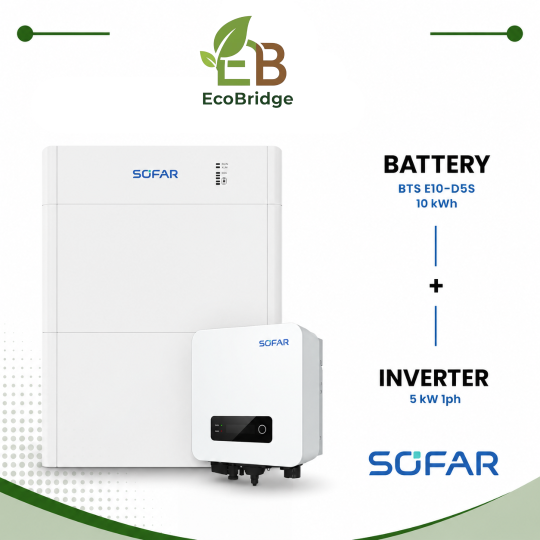 Sofar 10 kWh Battery + 5 kW Single-Phase Hybrid Inverter