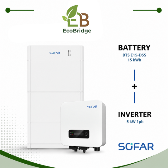 Sofar 15 kWh Battery + 5 kW Single-Phase Hybrid Inverter