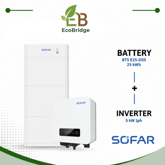 Sofar 25 kWh Battery + 5 kW Single-Phase Hybrid Inverter