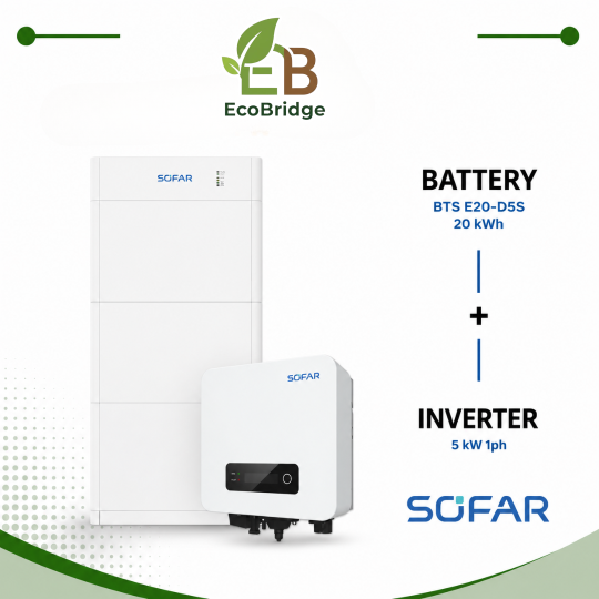 Sofar 20 kWh Battery + 5 kW Single-Phase Hybrid Inverter