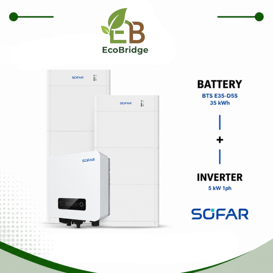 Sofar 35 kWh Battery + 5 kW Single-Phase Hybrid Inverter