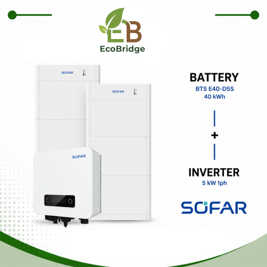 Sofar 40 kWh Battery + 5 kW Single-Phase Hybrid Inverter