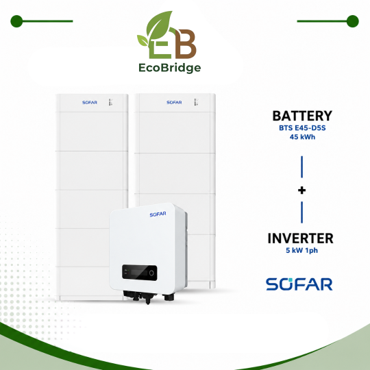 Sofar 45 kWh Battery + 5 kW Single-Phase Hybrid Inverter