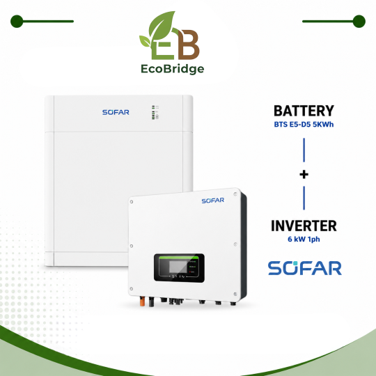 Sofar 5 kWh Battery + 6 kW Single-Phase Hybrid Inverter