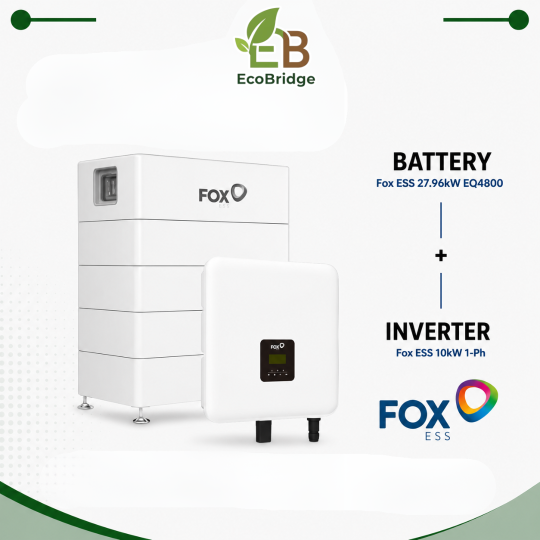 Fox ESS 27.96 kWh Battery + 10 kW Three-Phase Hybrid Inverter