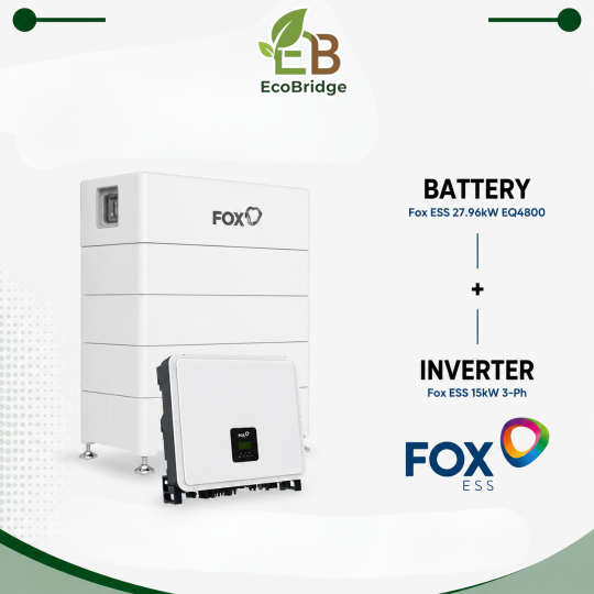 Fox ESS 27.96 kWh Battery + 15 kW Three-Phase Hybrid Inverter