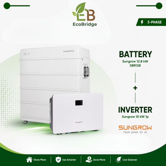 Sungrow 12.8kWh Battery + 10kW 1-Phase Hybrid Inverter