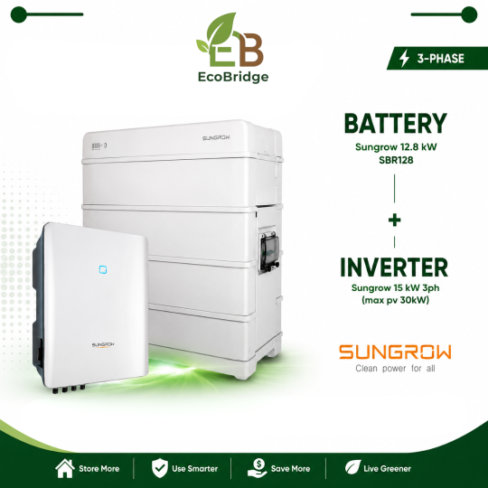 Sungrow 12.8kWh Battery + 15kW 3-Phase Hybrid Inverter