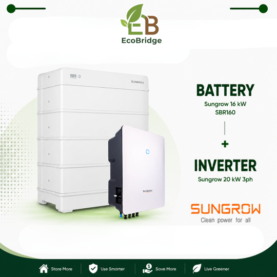 Sungrow 16kWh Battery + 20kW 3-Phase Hybrid Inverter